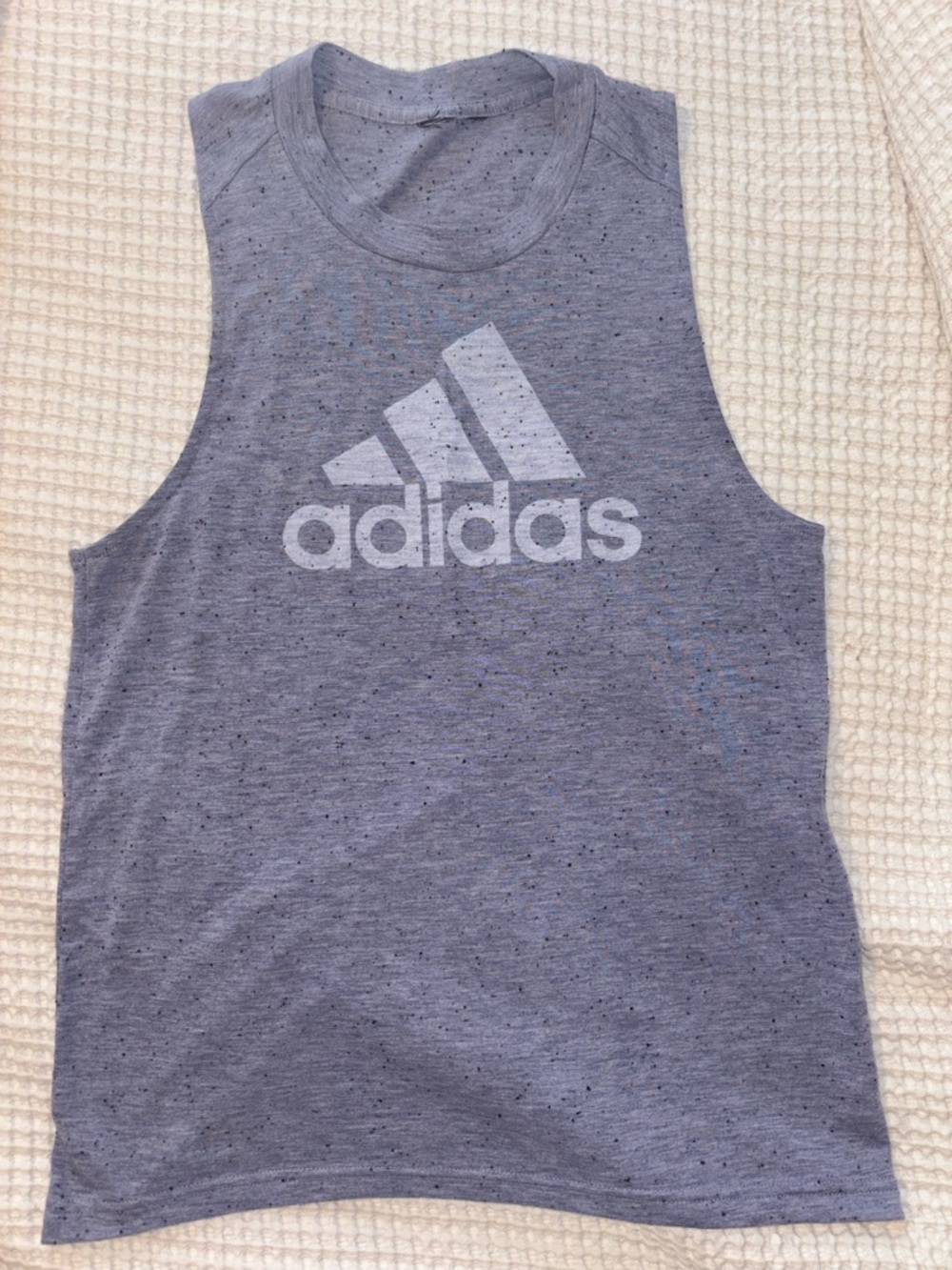 adidas Heathered Pewter Logo Muscle Tank